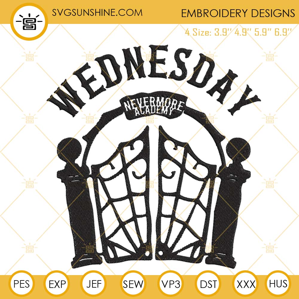 Wednesday Nevermore Academy Embroidery Design File