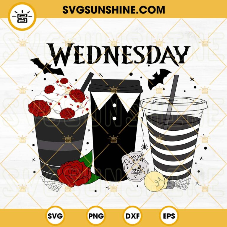 Wednesday Adams Coffee Latte SVG, Wednesday Adams SVG, Wednesday Adams