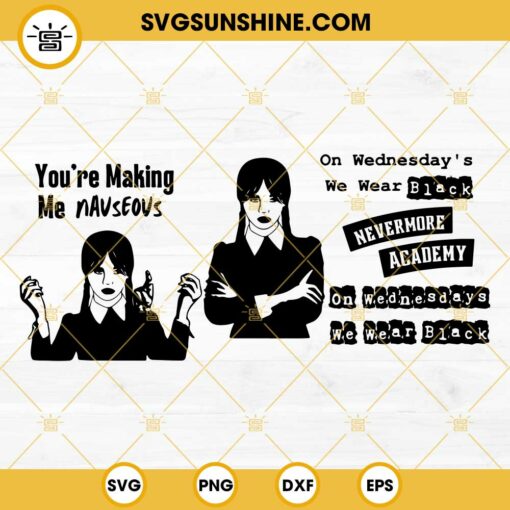 Wednesday Addams SVG Bundle, Wednesday 2022 SVG PNG DXF EPS Cricut Silhouette