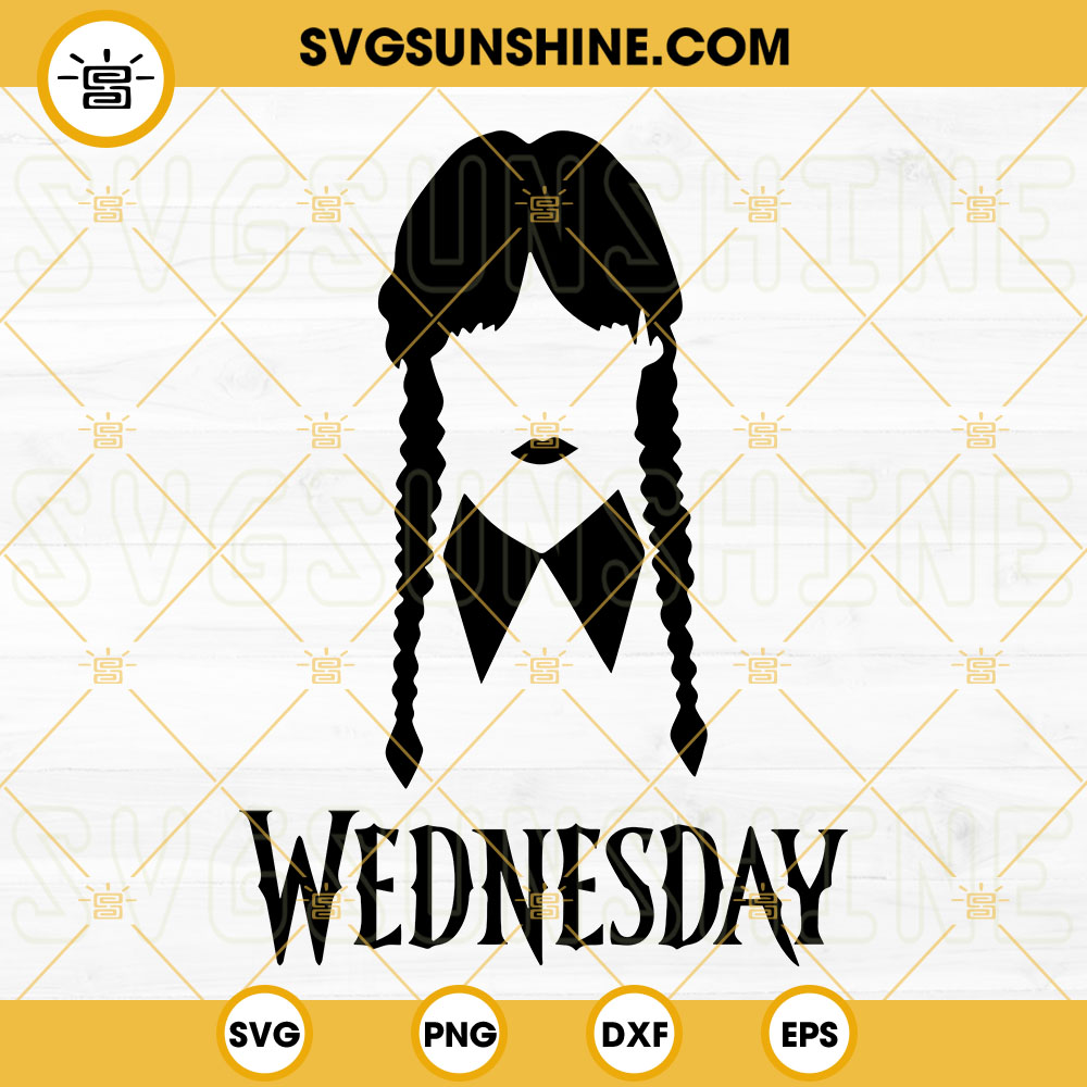 Wednesday Addams SVG PNG DXF EPS Cricut Silhouette Vector Clipart