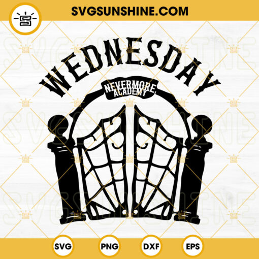 Wednesday Nevermore Academy SVG, Nevermore Academy SVG, Wednesday Addams SVG PNG DXF EPS Files For Cricut