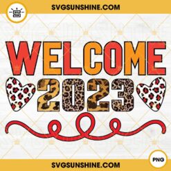 Welcome 2023 PNG, 2023 Leopard Design PNG, Happy New Year 2023 PNG Files