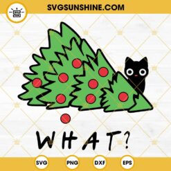 What Black Cat Christmas Tree SVG, Christmas Cat SVG PNG DXF EPS Cut Files