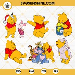 Winnie The Pooh SVG Bundle, Tigger SVG, Piglet SVG, Eeyore SVG, Pooh SVG PNG DXF EPS Files For Cricut