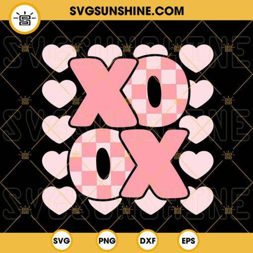 XoXo SVG, Valentine’s Day SVG, Retro Lovers SVG PNG DXF EPS