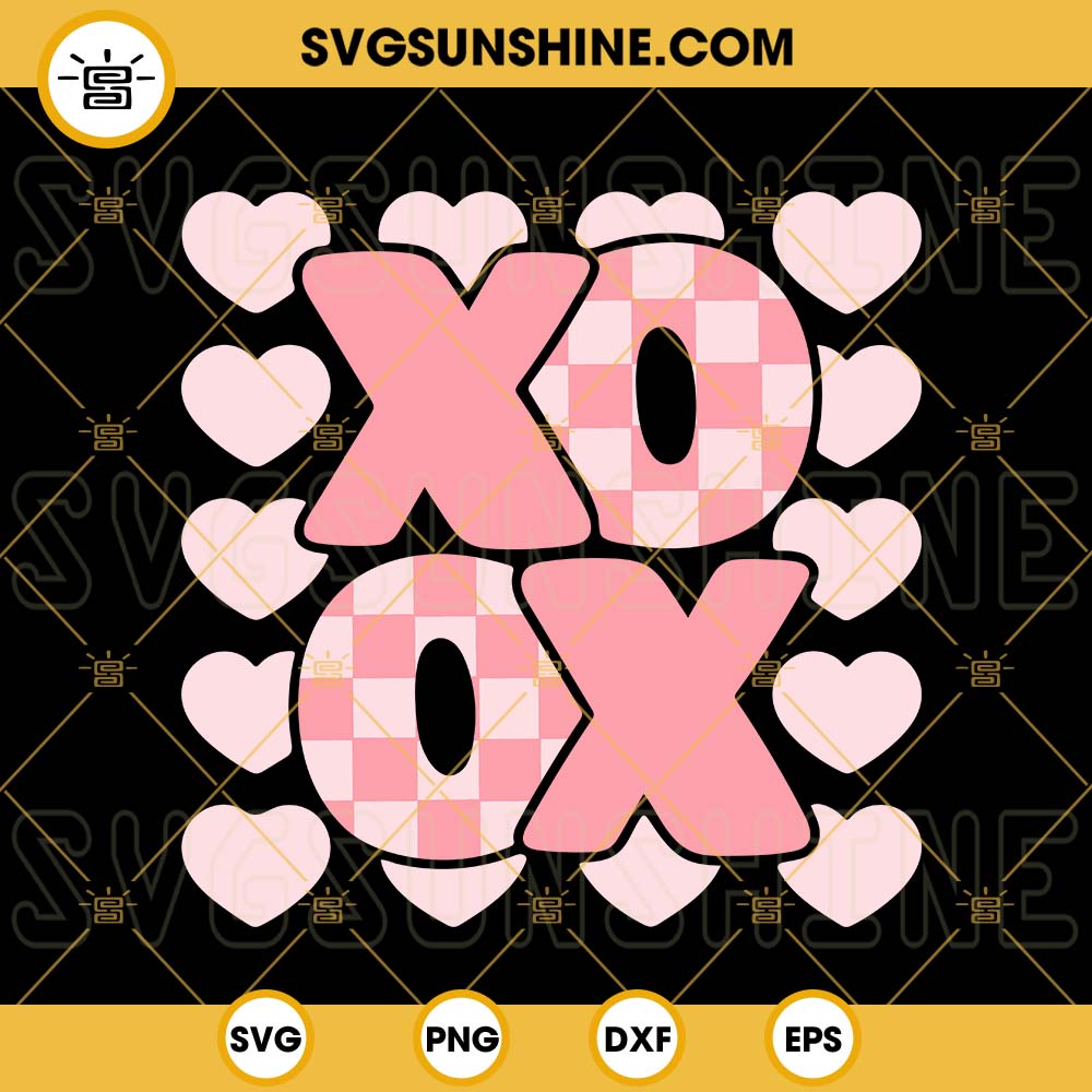 XoXo SVG, Valentine's Day SVG, Retro Lovers SVG PNG DXF EPS