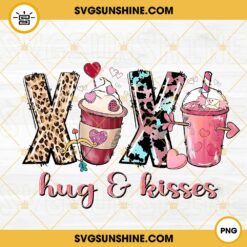 Xoxo Hugs And Kisses PNG, Valentine Coffee Latte PNG, Xoxo Valentines Day PNG File