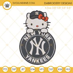Hello Kitty New York Yankees Embroidery Design, Yankees Embroidery Machine Design