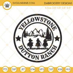Yellowstone Dutton Ranch Embroidery Design Files