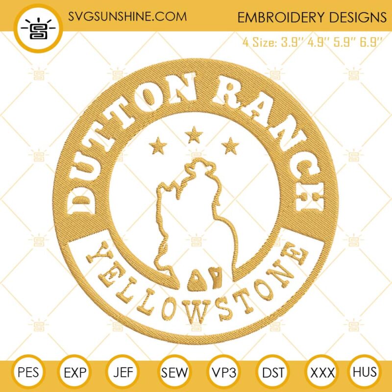 Yellowstone Embroidery Design, Yellowstone Dutton Ranch Embroidery File