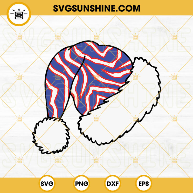 Zubaz Santa Hat SVG, Zubaz SVG, Buffalo Bills Christmas SVG PNG DXF EPS