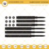 American Flag Bullet Embroidery Design, Patriotic Machine Embroidery Files