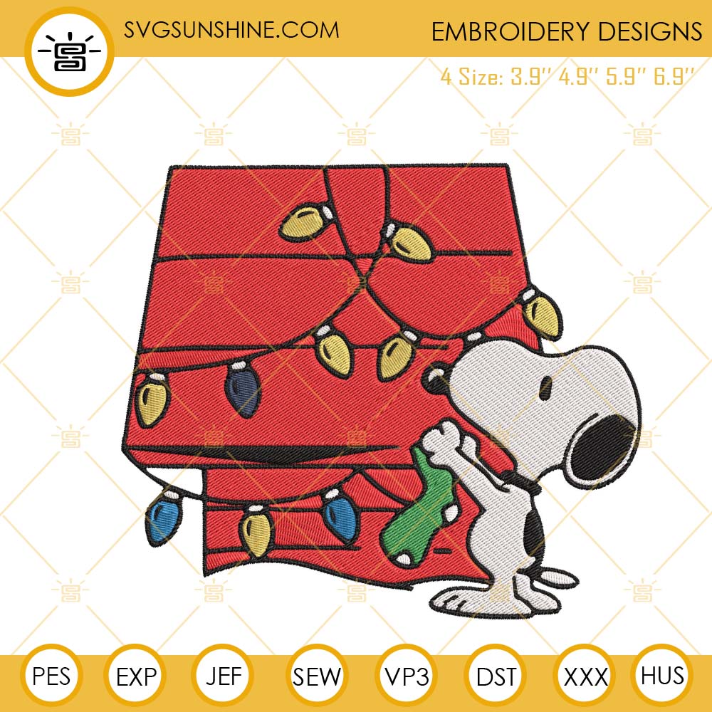 Christmas Snoopy Embroidery Design Files