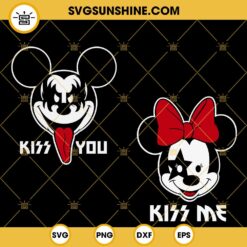Kiss Band Mickey And Minnie SVG, Kiss Band Couples Valentines SVG Files