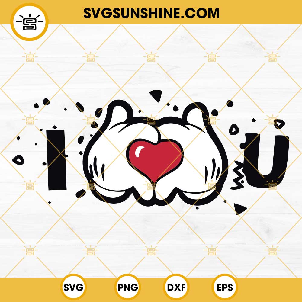 Mickey Hands Love SVG, I Love You SVG, Valentine SVG