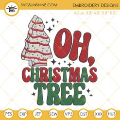 Oh Christmas Tree Cake Embroidery Designs, Little Debbie Christmas Tree Cake Embroidery Design File