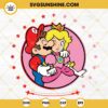 Super Mario And Princess Peach SVG, Super Mario Love Heart SVG, Super Mario Valentine SVG