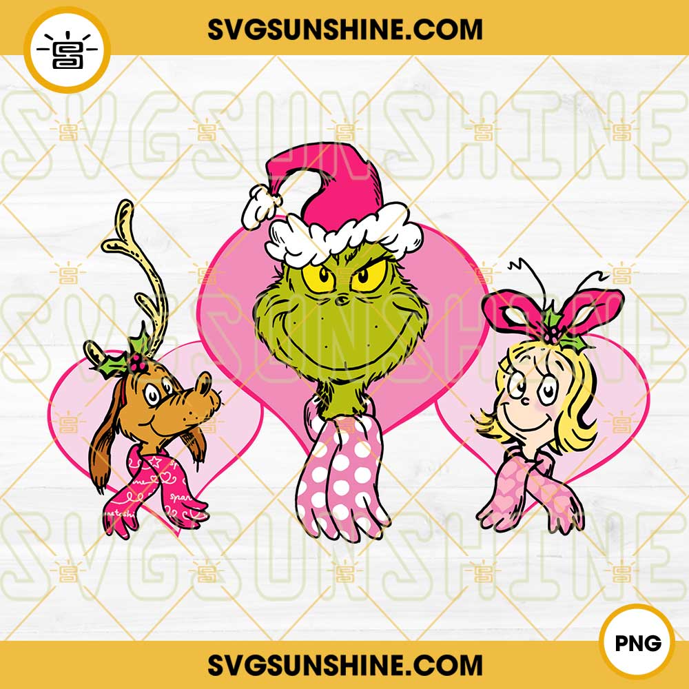 Pink Grinch Christmas PNG, Grinch And Cindy Lou Who PNG, Max Dog Grinch PNG Digital Download