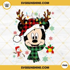 Mickey Christmas Buffalo Plaid PNG, Disney Christmas PNG File Digital Download