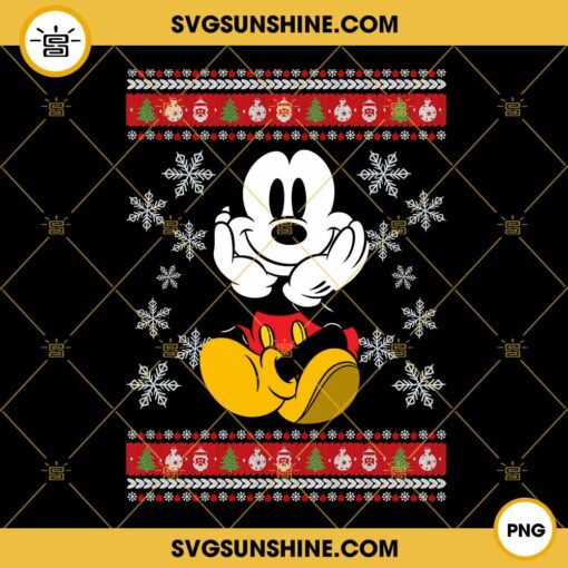 Mickey Mouse Ugly Sweater Christmas PNG, Mickey Christmas PNG File Digital Download