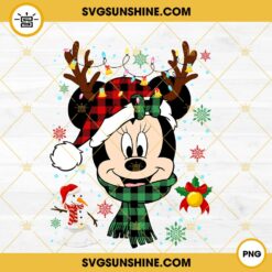 Minnie Christmas Buffalo Plaid PNG, Disney Christmas PNG File Digital Download