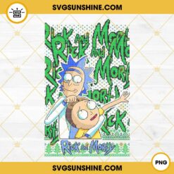 Rick And Morty Christmas Ugly Sweater PNG, Rick And Morty Merry Christmas PNG File Digital Download