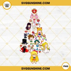 Sailor Moon Christmas Tree PNG, Anime Christmas Tree PNG File Digital Download