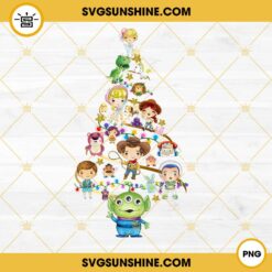 Toy Story Christmas Tree PNG, Christmas Toy Story Characters PNG File Digital Download