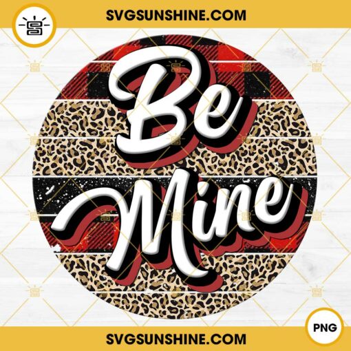 Be Mine Leopard PNG, Valentines Day Buffalo Plaid PNG