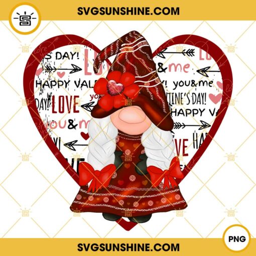 Gnomes Valentine PNG, Valentines Day PNG, Gnome Heart PNG