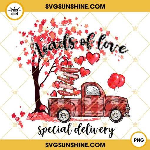 Love Of Love Special Delivery Buffalo Plaid Truck PNG, Valentines Day PNG