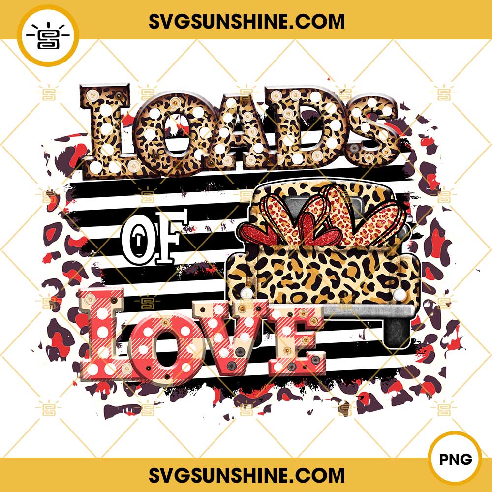 Love Of Love Valentine Truck Leopard PNG, Valentines Day PNG