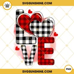 Love Valentine Buffalo Plaid PNG, Valentines Day PNG