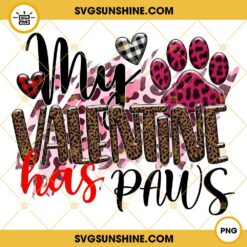 My Valentine Has Paws Leopard PNG, Valentine's Day PNG
