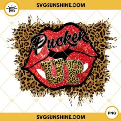 Pucker up Leopard Glitter PNG, Valentine's Lips PNG