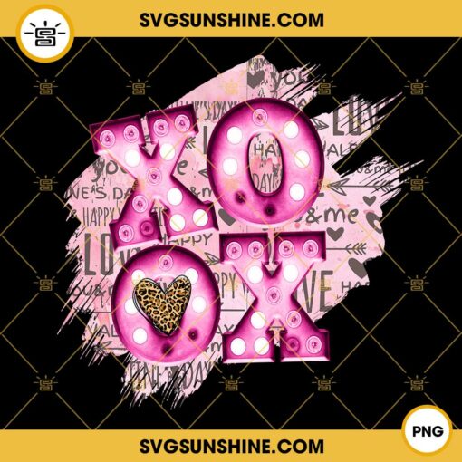 XoXo Pink Leopard Valentine PNG, Valentine’s Day PNG