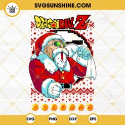 ROSHI Ugly Christmas Sweater SVG, Master Roshi Dragon Ball Z Christmas SVG PNG DXF EPS For Cricut Silhouette Cameo