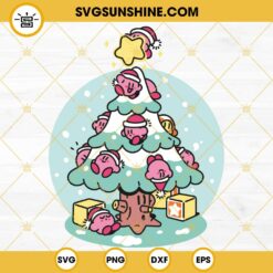 Kirby Christmas Tree SVG, Kirby Game Merry Christmas SVG PNG DXF EPS For Cricut Silhouette Cameo