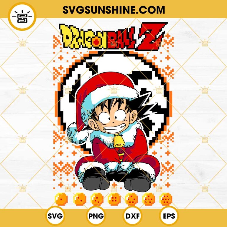 Christmas Goku Ugly Sweater SVG, Dragon Ball Z Christmas SVG PNG DXF ...