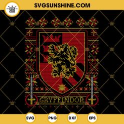 Gryffindor Ugly Christmas Sweater SVG, Harry Potter Christmas SVG, Ugly Sweater SVG PNG DXF EPS For Cricut Silhouette Cameo