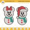 Mickey And Minnie Mouse Snowman Embroidery Design File