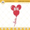 Minnie Mouse Ears Love Balloon Machine Embroidery Designs, Valentines Couple Embroidery Files