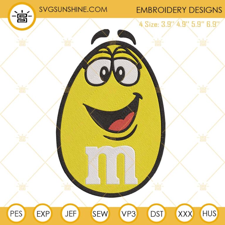 M And M Yellow Candy Machine Embroidery Files
