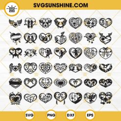 40+ Heart Valentines SVG Bundle, Valentines Day SVG Bundle, Valentines SVG, Heart SVG PNG DXF EPS Cricut Silhouette Vector Clipart