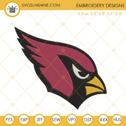 Arizona Cardinals Logo Embroidery Files, NFL Football Team Machine Embroidery Designs