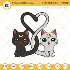 Artemis And Luna Embroidery Designs, Sailor Moon Embroidery Files