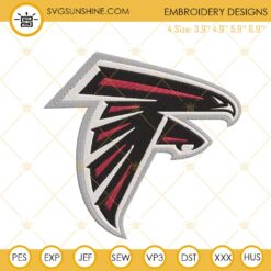 Atlanta Falcons Logo Embroidery Files, NFL Football Team Machine Embroidery Designs