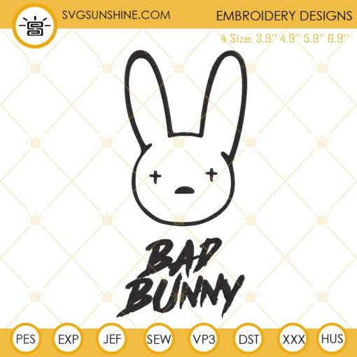 Bad Bunny Logo Embroidery Design, El Conejo Malo Embroidery File