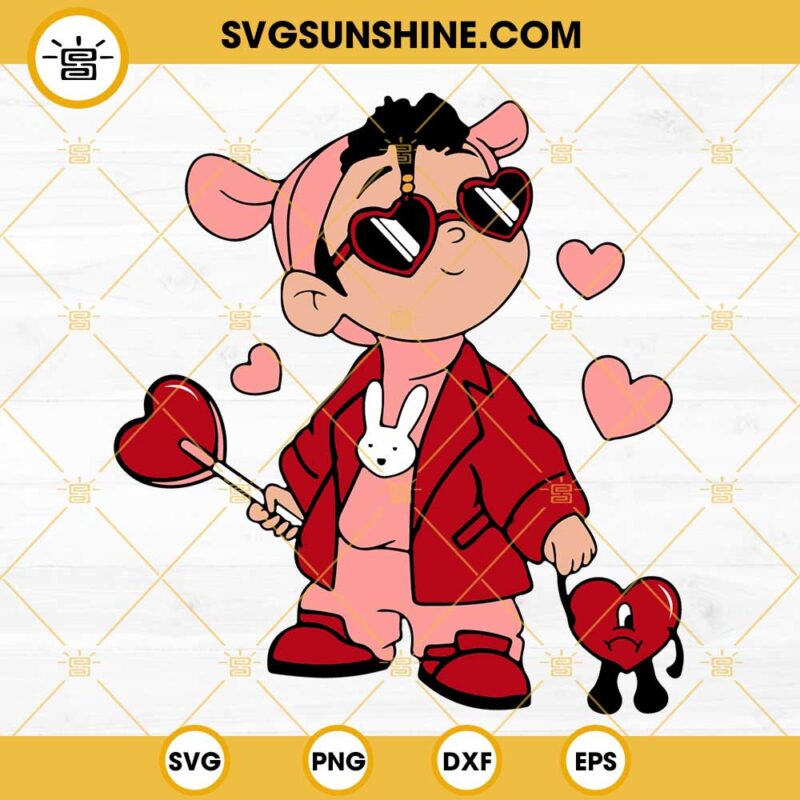 Bad Bunny Valentines SVG, Baby Benito Valentines SVG PNG DXF EPS