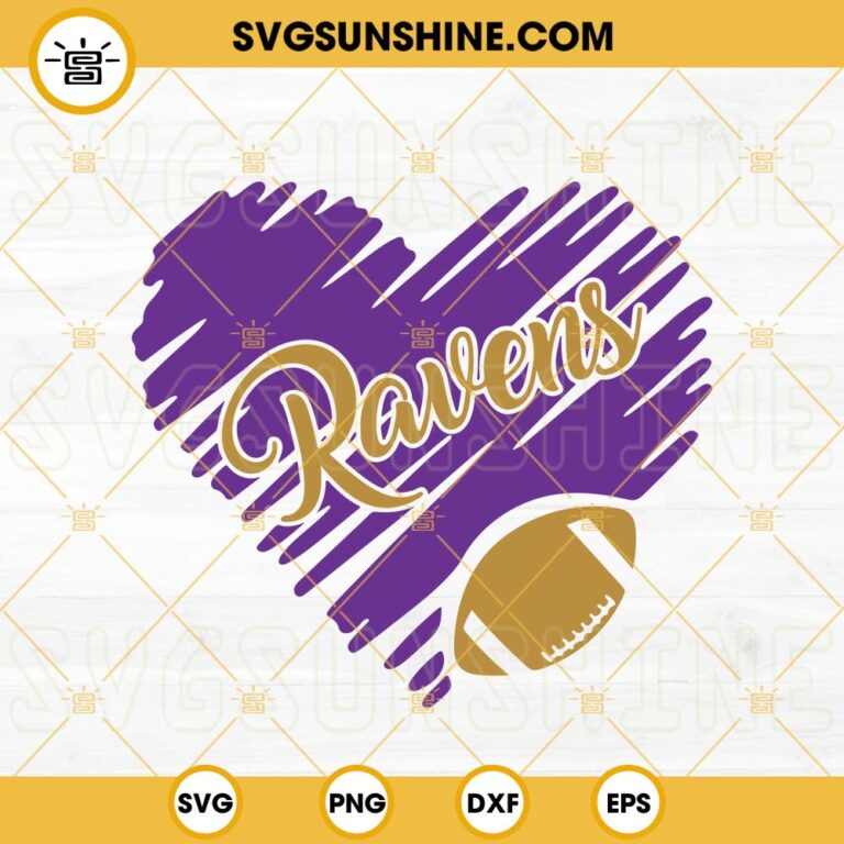 Baltimore Ravens Heart Svg Ravens Football Svg Nfl Team Svg Png Dxf Eps Files For Cricut